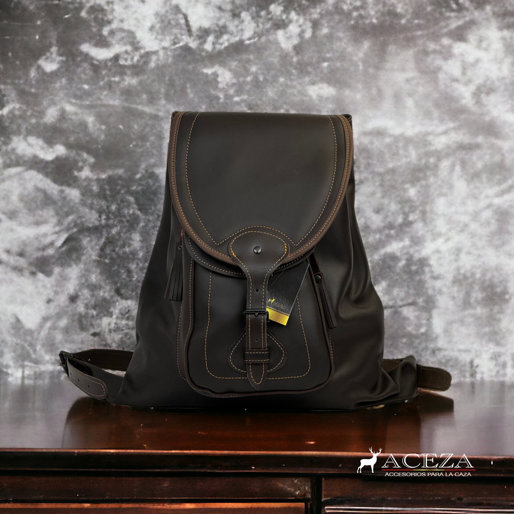 Mochila de caza de cuero artesanal Castilla Aceza