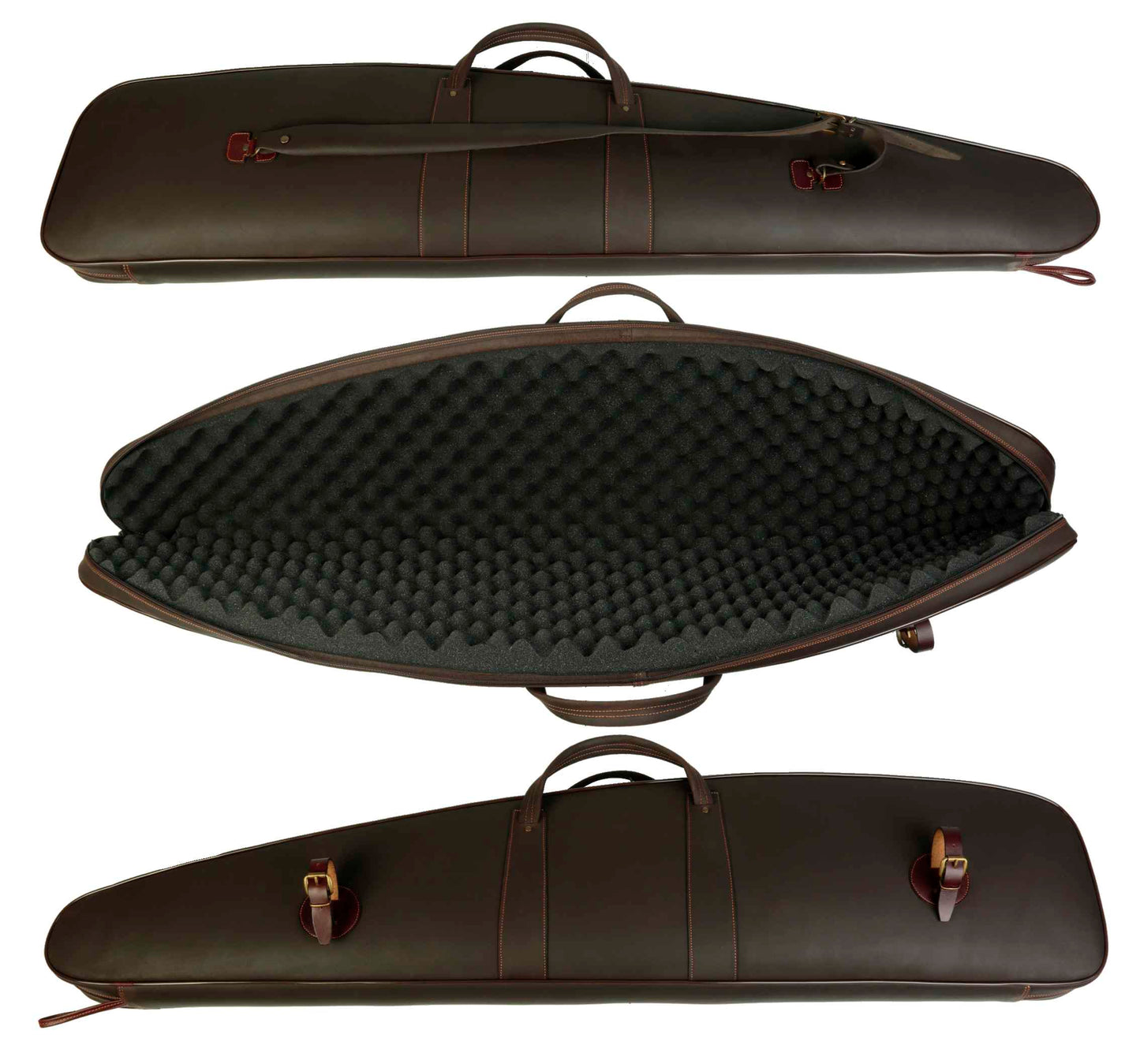 Funda para rifle-visor en piel de serraje engrasada.