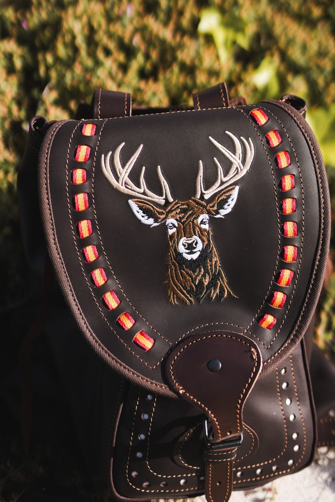 Morral de caza de cuero venado grande