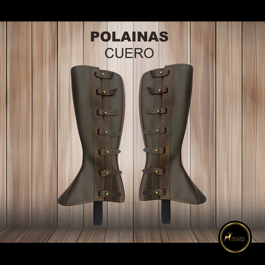 Polainas de cuero + llavero cuero de regalo