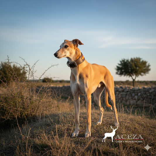 Collar para galgo hecho a mano con bandera de España