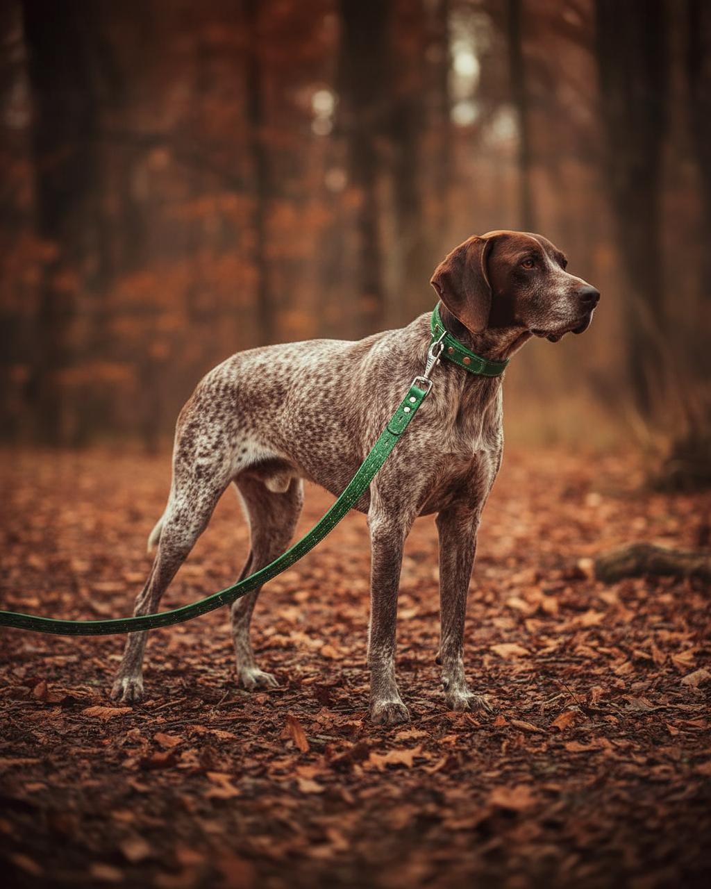 Correa de perro de 1 metro de cuero verde